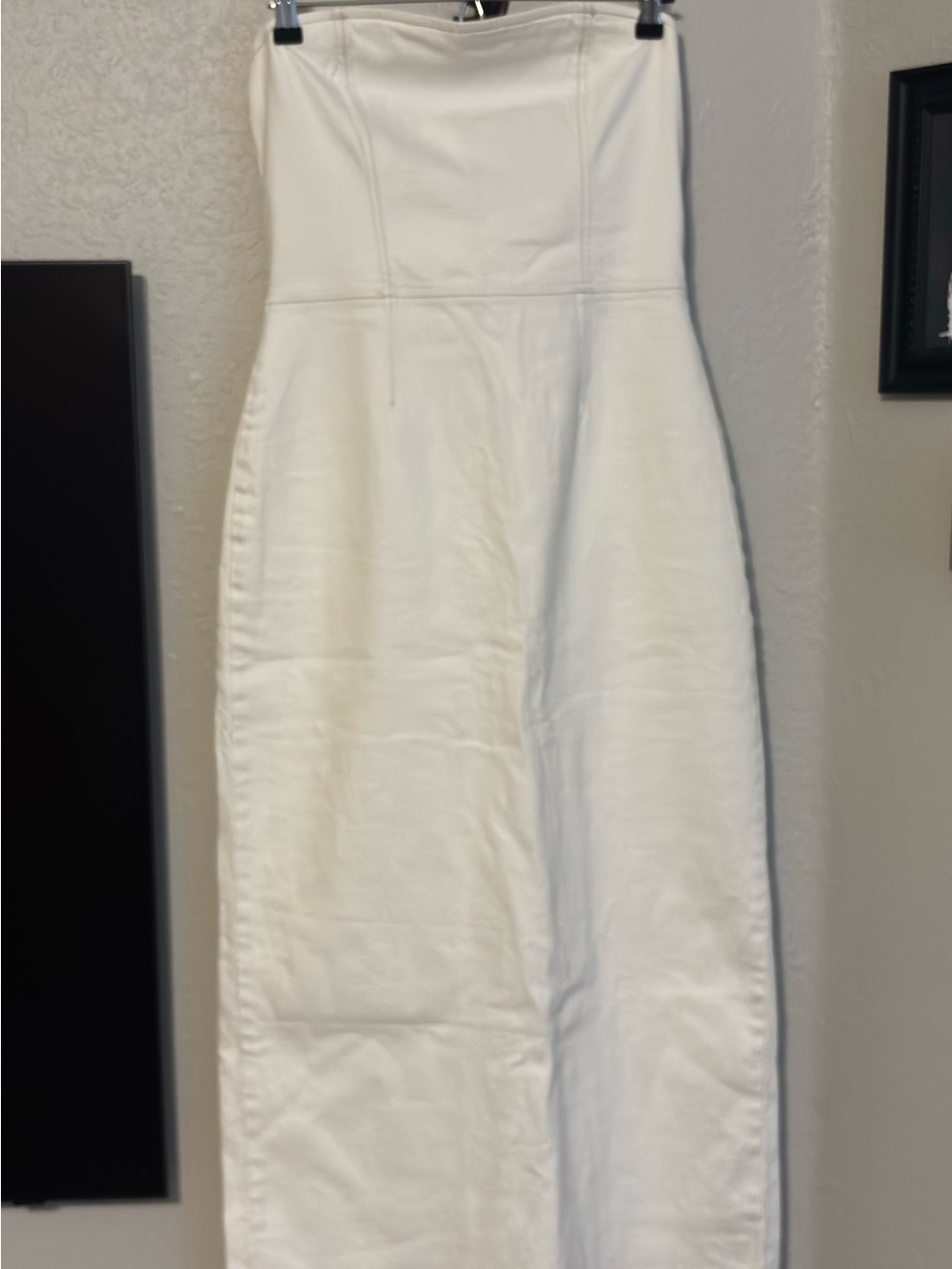Abercrombie & Fitch White Strapless Maxi Dress